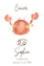 Minimalist smiling crab surrounded by stars, Cancer zodiac symbol, personalized with name and birth date
