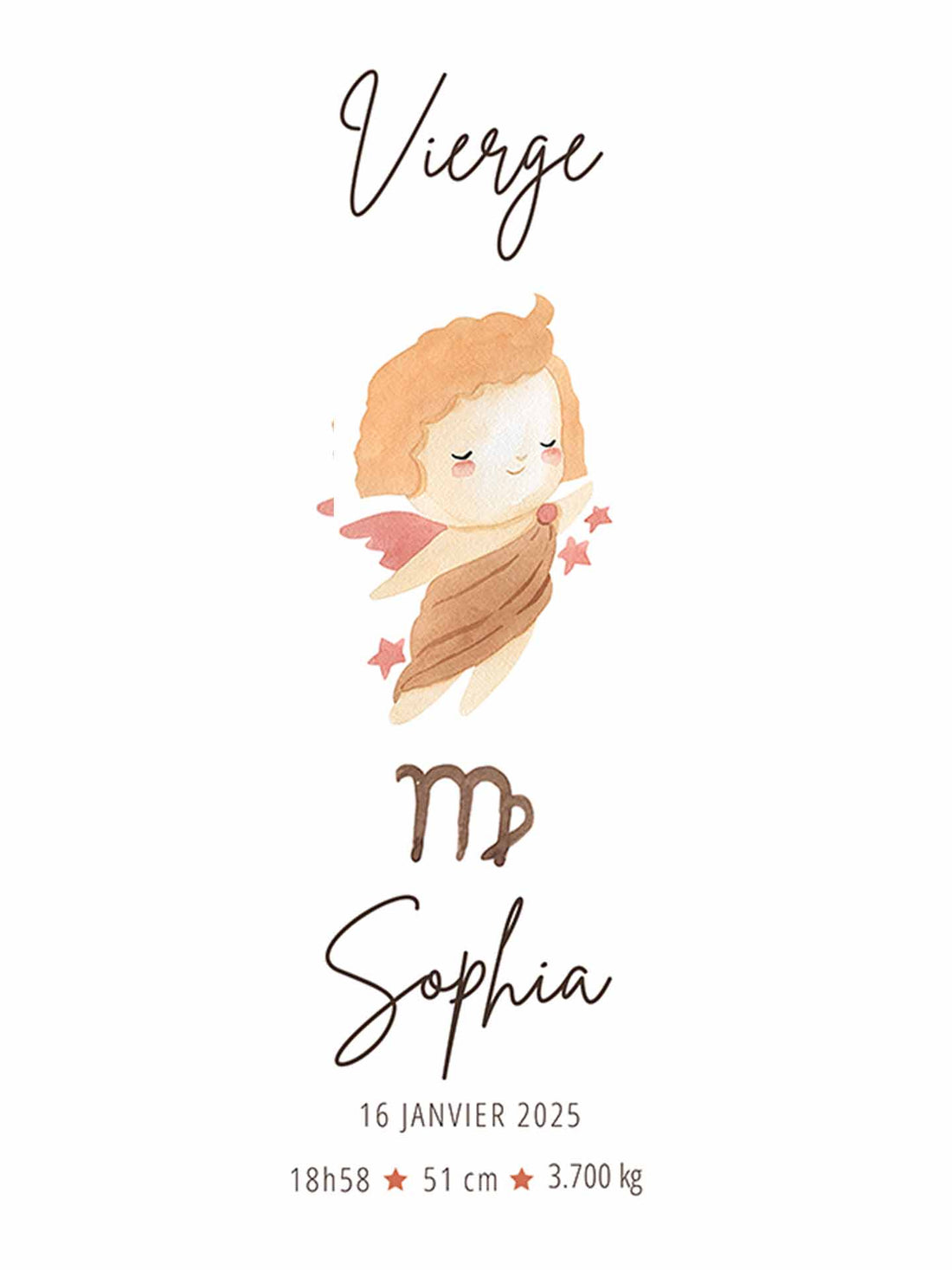 VIERGE Horoscope - Cadeau Personnalisé Bébé