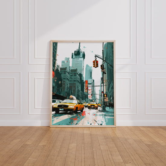 Poster New York - L'effervescence urbaine en couleurs vives — Vierge - living-room