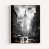 Poster New York noir et blanc - L'énergie d'une rue et de l'Empire State