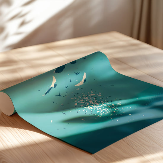 Poster Océan et oiseaux - L'appel du large et du ciel bleu — Vierge - poster-enroullé