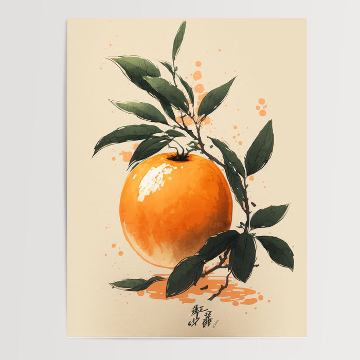 Poster Orange - Fruit lumineux et éclat vitaminé en cuisine — Vierge - poster-presentation-produit