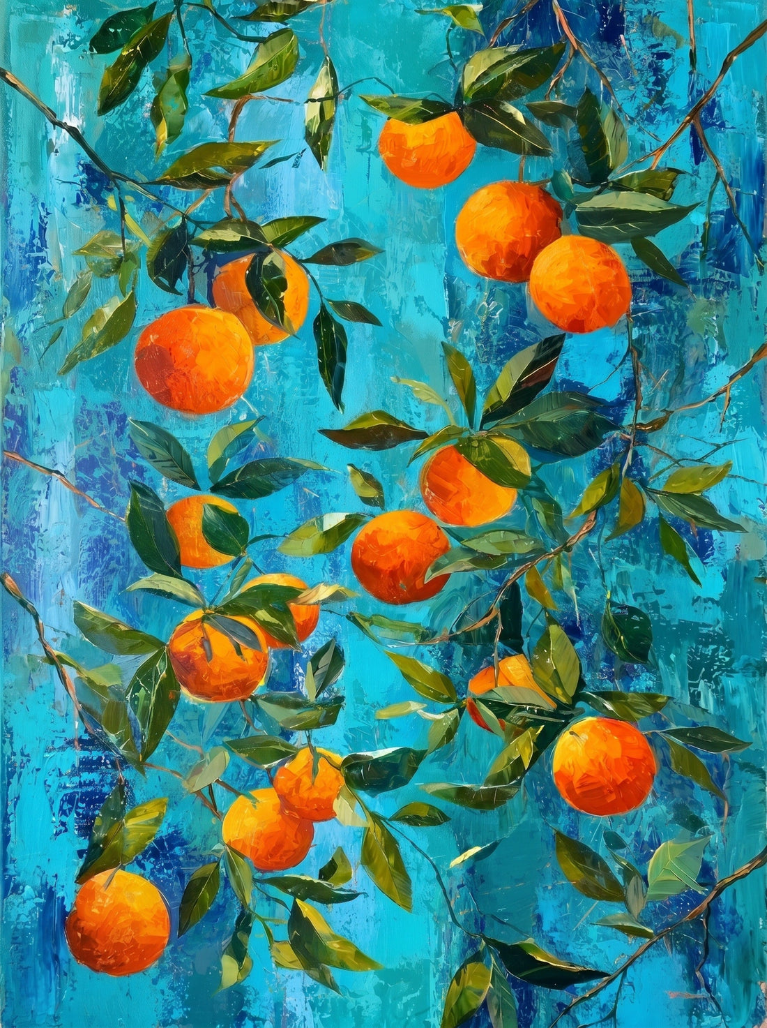 Poster Orangers méditerranéens - Fraîcheur ensoleillée pour une cuisine lumineuse