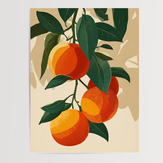 Poster Oranges pop art - Fruits gorgés de soleil pour la cuisine — Vierge - poster-presentation-produit