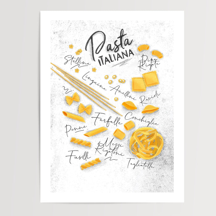 Poster Pâtes italiennes - Un air de dolce vita dans la cuisine — Vierge - poster-presentation-produit — passe-partout blanc