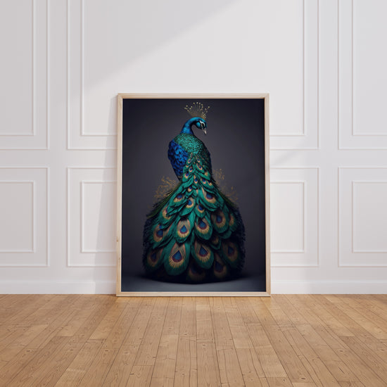 Poster Paon royal - L'éclat irisé d'un oiseau majestueux — Vierge - living-room