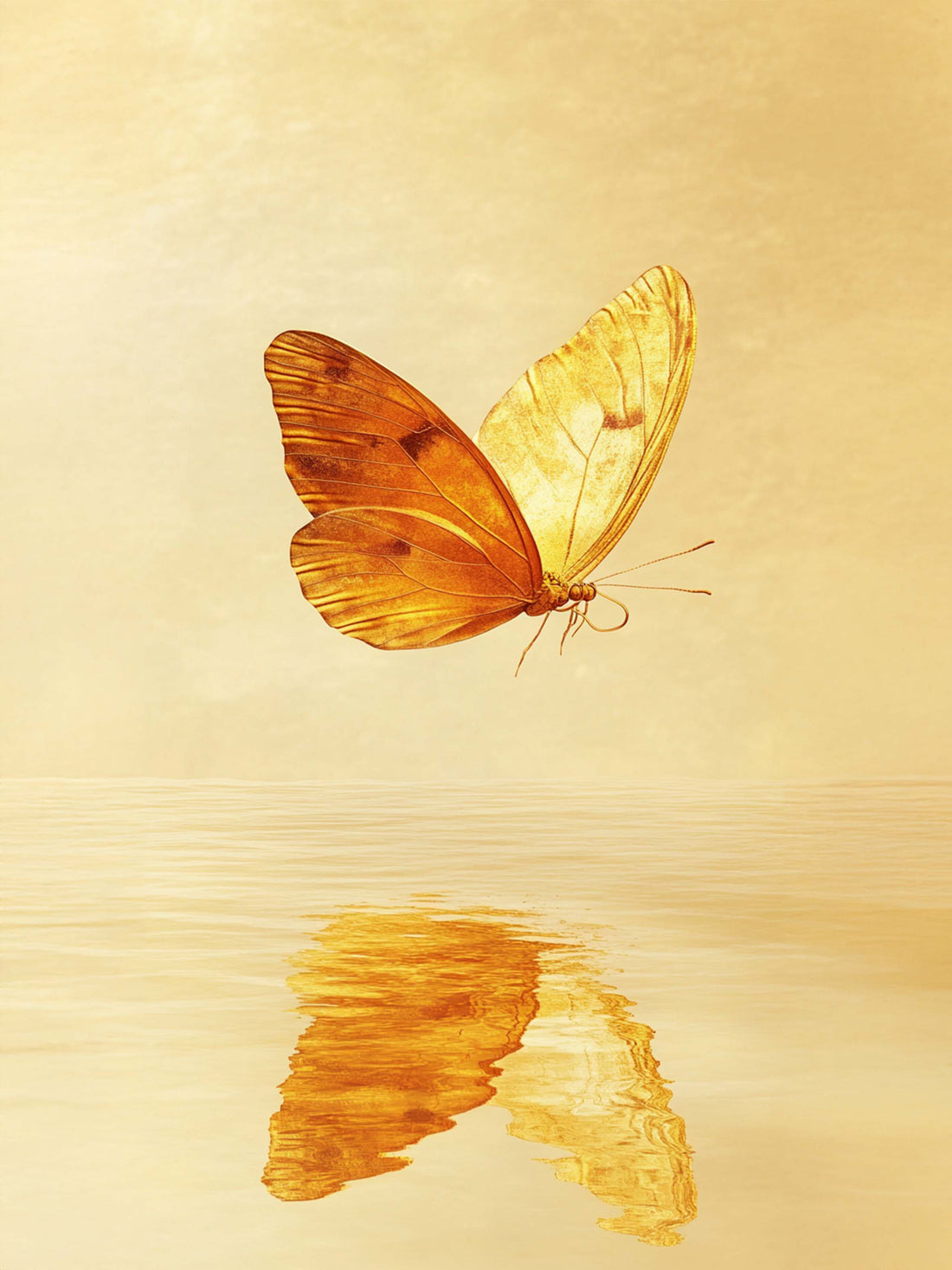 Gold Butterfly Wall Art – Poetic Radiance