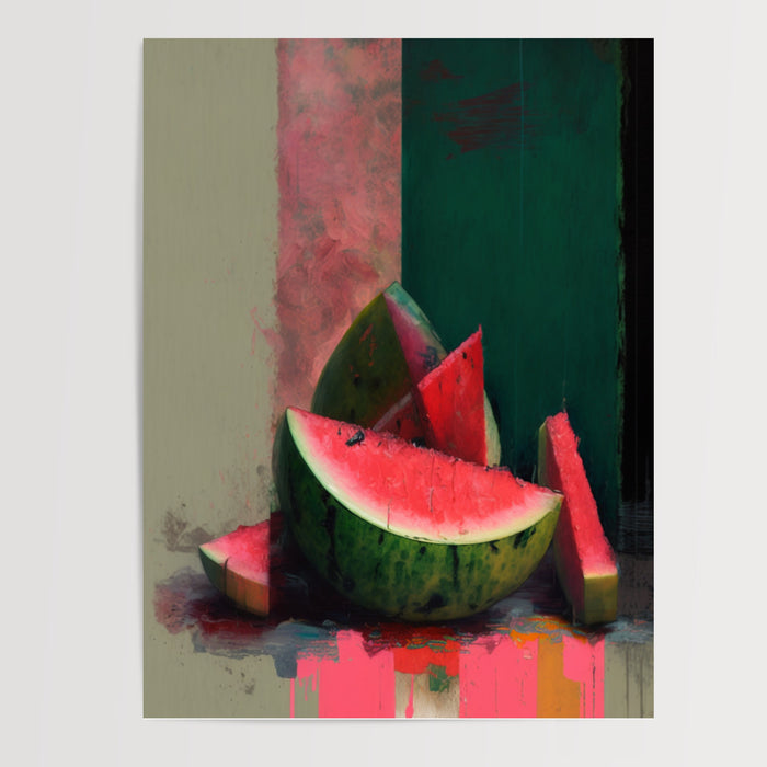Poster Pastèque - L'éclat juteux d'un fruit d'été — Vierge - poster-presentation-produit