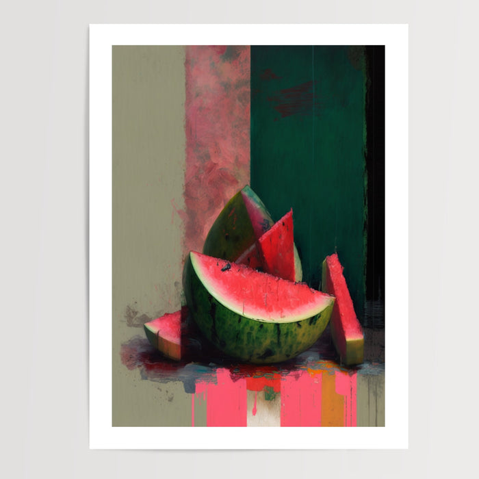 Poster Pastèque - L'éclat juteux d'un fruit d'été — Vierge - poster-presentation-produit — passe-partout blanc