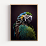 Poster Perroquet - Éclat tropical aux plumes bleu et vert