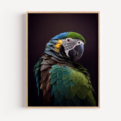 Parrot Wall Art Print - Tropical Blue and Green