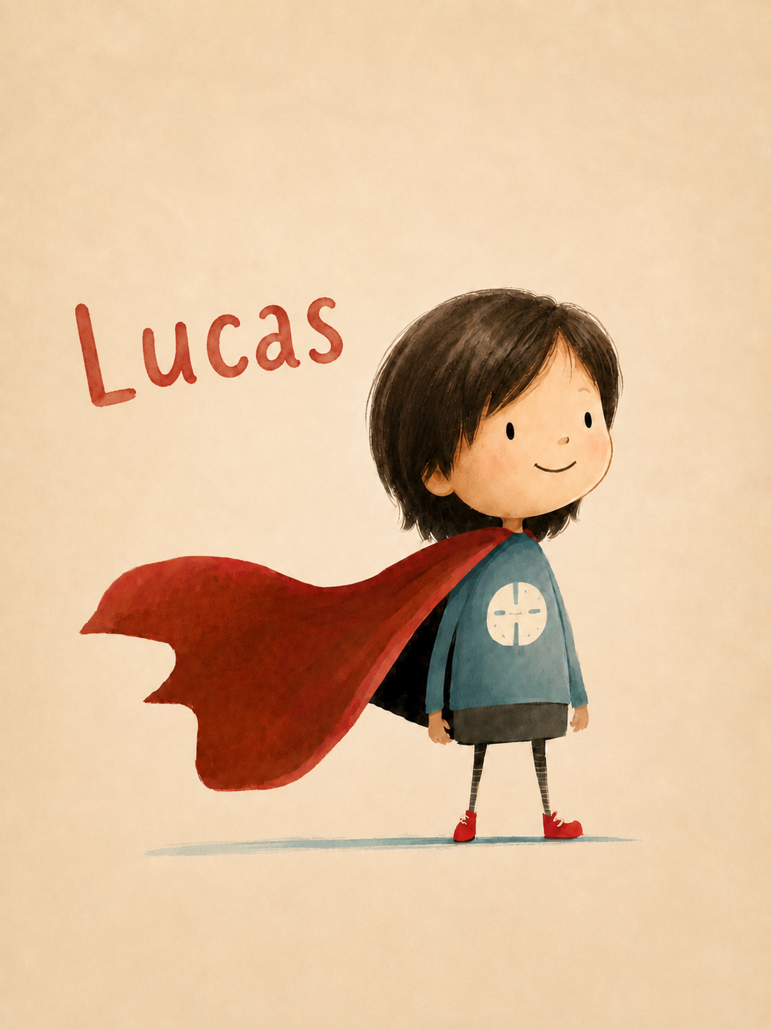 Poster personnalisé famille - Votre enfant en super-héros illustré avec son prénom