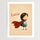 Poster personnalisé enfant super-héros prénom Lucas cape rouge aquarelle pour décoration chambre garçon — passe-partout blanc