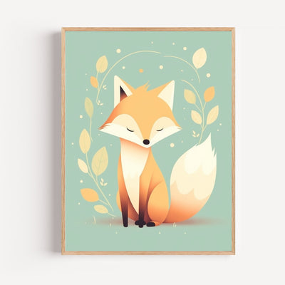Kinderzimmer Poster Fuchs in Pastell – sanfte Wanddeko