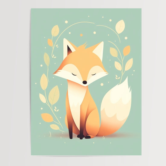 Poster Petit Renard - Douceur pastel pour rêver éveillé — Vierge - poster-presentation-produit