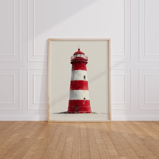 Poster Phare rouge - Un vent de large sur vos murs — Vierge - living-room
