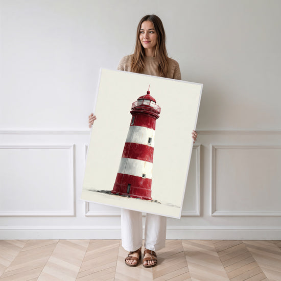 Poster Phare rouge - Un vent de large sur vos murs — Vierge - poster-femme-debout