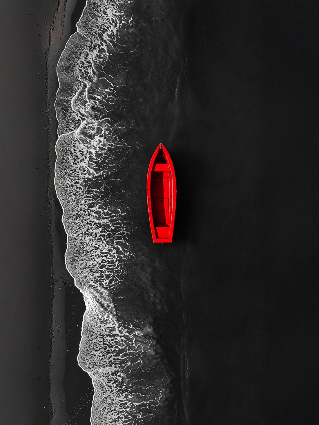 Tableau mural Barque rouge - Contraste saisissant
