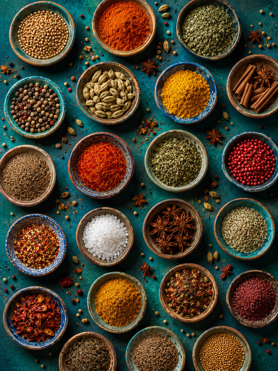 Poster Épices marocaines - Couleurs et parfums d'une cuisine ensoleillée