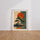 Poster Pin japonais - Silhouette apaisante face au soleil rouge — Vierge - living-room — passe-partout blanc
