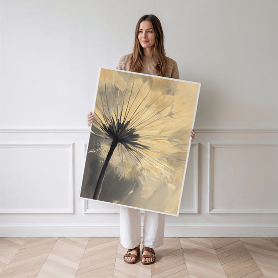Poster Pissenlit - Graines au vent et lumière apaisante — Vierge - poster-femme-debout