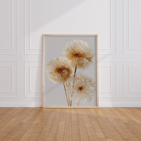 Poster Pissenlits dorés - Douceur d'un souffle de vent — Vierge - living-room