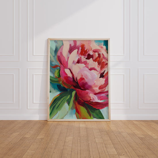 Poster Pivoine - Éclat floral aux couleurs de printemps — Vierge - living-room