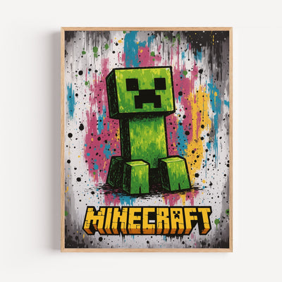 Póster infantil Pixel Art - Criatura alegre de colores vibrantes