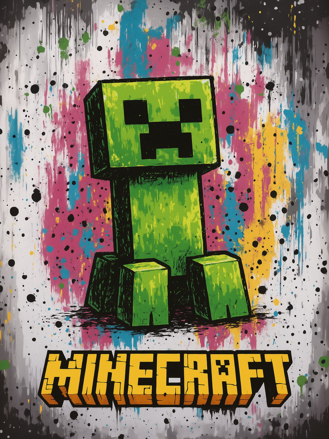 Poster Pixel art - Petite créature joyeuse aux couleurs éclatantes