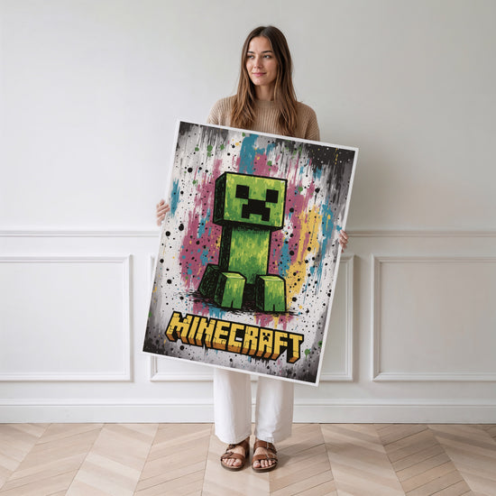 Poster Pixel art - Petite créature joyeuse aux couleurs éclatantes — Vierge - poster-femme-debout