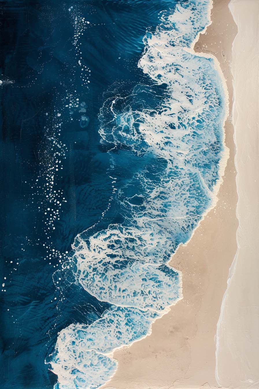 Grand tableau Écume marine - Évasion océanique