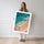 Poster Plage paradisiaque - Sable blanc et eaux turquoise vues du ciel — Vierge - poster-femme-debout — passe-partout blanc