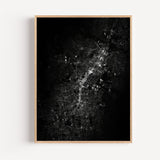 Poster Plan de ville - Vue aérienne en noir et blanc