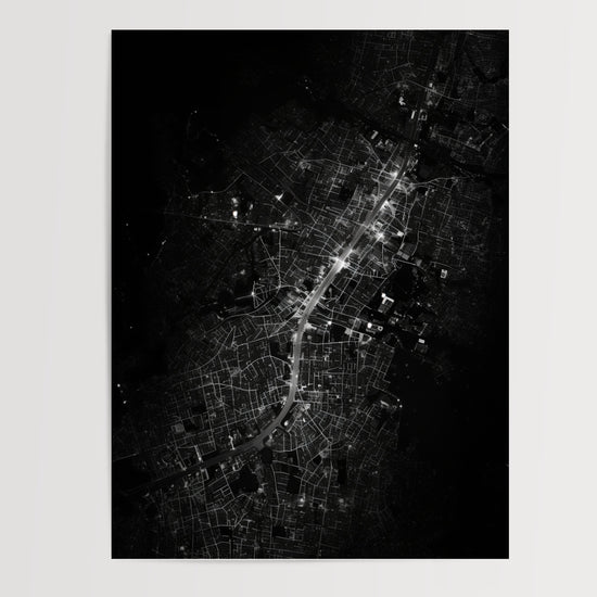 Poster Plan de ville - Vue aérienne en noir et blanc — Vierge - poster-presentation-produit