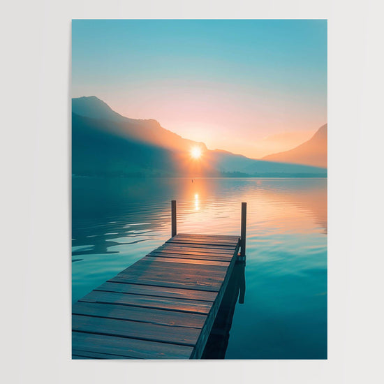 Poster Pont sur lac - Douceur d'un paysage au repos — Vierge - poster-presentation-produit