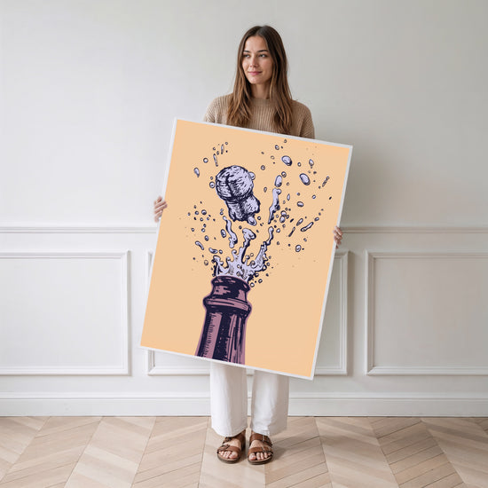 Poster Pop Art orange - Explosion gourmande pour cuisine pleine de vie — Vierge - poster-femme-debout