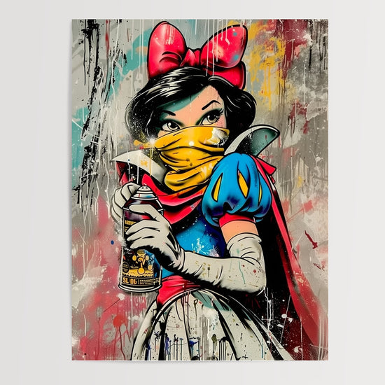 Poster Princesse street art - Portrait rebelle aux couleurs éclatantes — Vierge - poster-presentation-produit