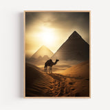 Poster Pyramides d'Égypte - Désert doré au crépuscule