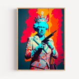 Poster Queen Élisabeth - La reine revisitée en icône pop art rebelle