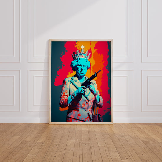 Poster Queen Élisabeth - La reine revisitée en icône pop art rebelle — Vierge - living-room