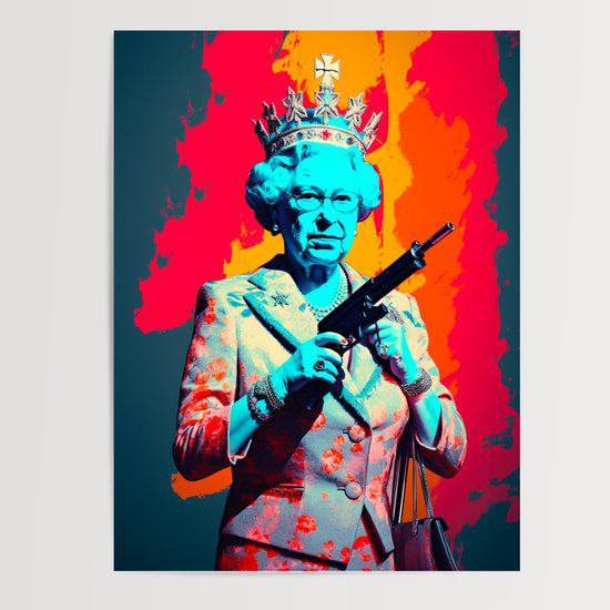 Poster Queen Élisabeth - La reine revisitée en icône pop art rebelle — Vierge - poster-presentation-produit