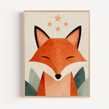 Poster Renard endormi - Tendresse étoilée et douceur apaisante