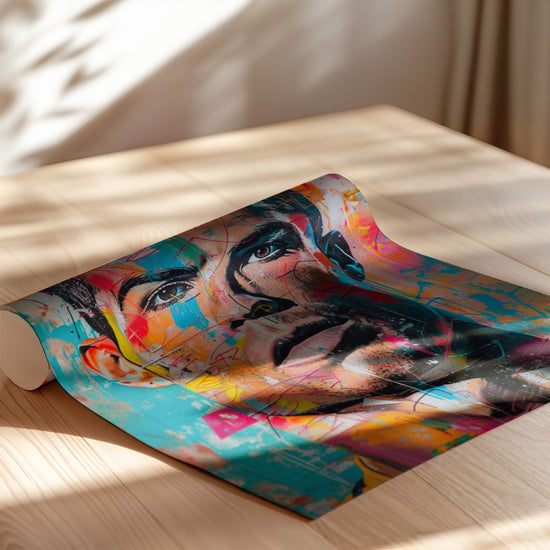 Poster Ronaldo - Portrait street art en couleurs vibrantes — Vierge - poster-enroullé