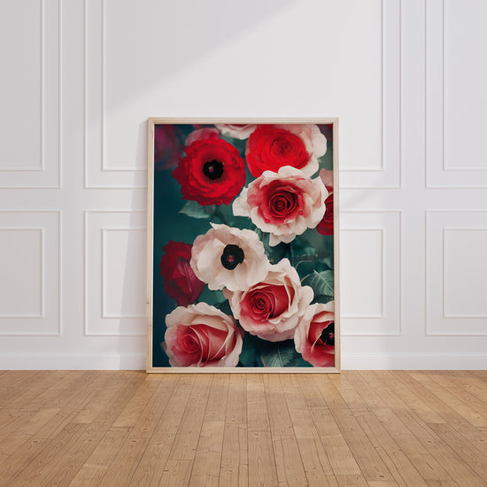 Poster Roses - Douceur fleurie et sérénité lumineuse — Vierge - living-room
