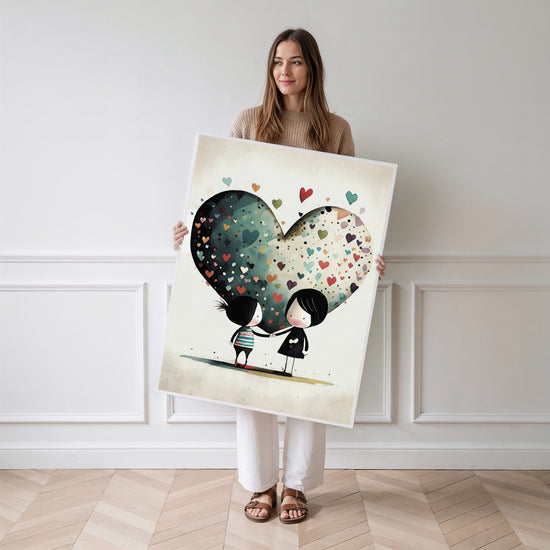 Poster Sœurs - Tendresse pastel et amour fraternel — Vierge - poster-femme-debout