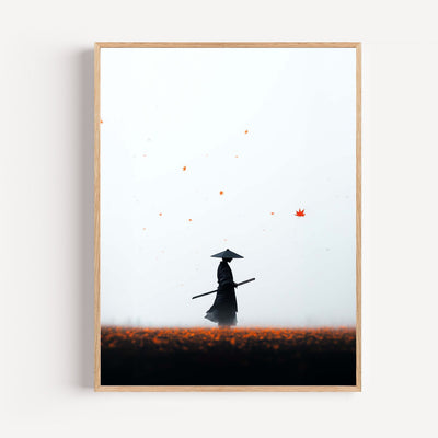 Samurai Poster – Stiller Gang im Herbstlaub