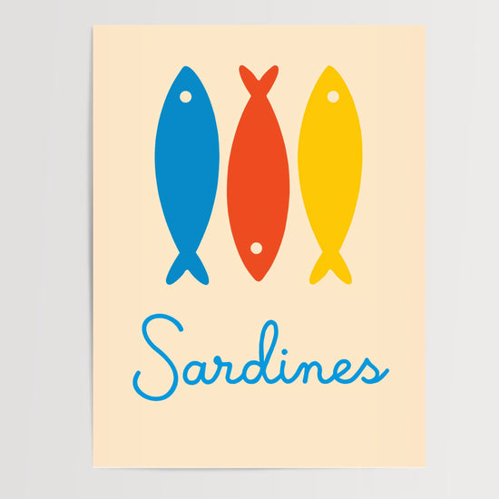 Poster Sardines colorées - Un air de Méditerranée dans la cuisine — Vierge - poster-presentation-produit