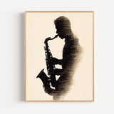 Poster Saxophoniste - Silhouette musicale au souffle libre