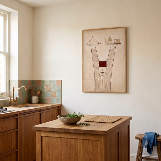 Poster Serveur marocain - Élégance du thé et hospitalité — Décor sur-mesure (IA)