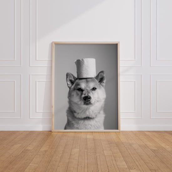 Poster Shiba Inu - Clin d'œil malicieux pour vos toilettes — Vierge - living-room